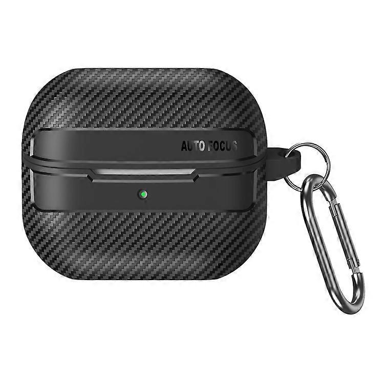 Compatible For Samsung Galaxy Buds3 / Buds3 Pro Case Carbon Fiber Texture TPU Earbuds Protective Cover with Hook