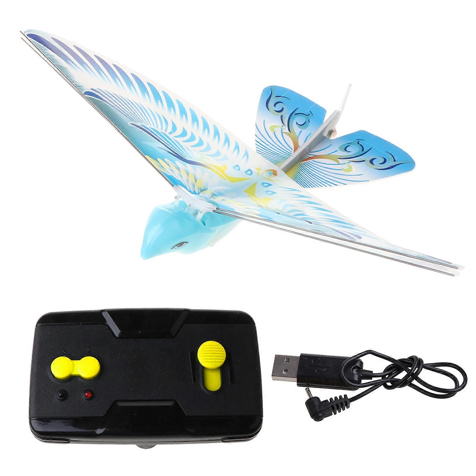 2.4G Electric Eagle Remote Control Bionic Bird Flying Wing Flapping Simulation Bird Toy Gift for Children Kids  Blue