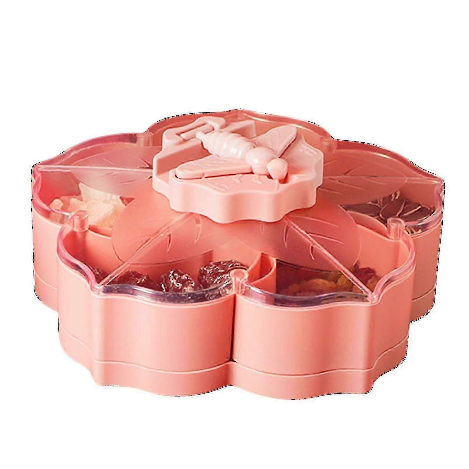 Rotating Snack Tray Creative Flower-shaped Fruit Nut Candy Storage Box