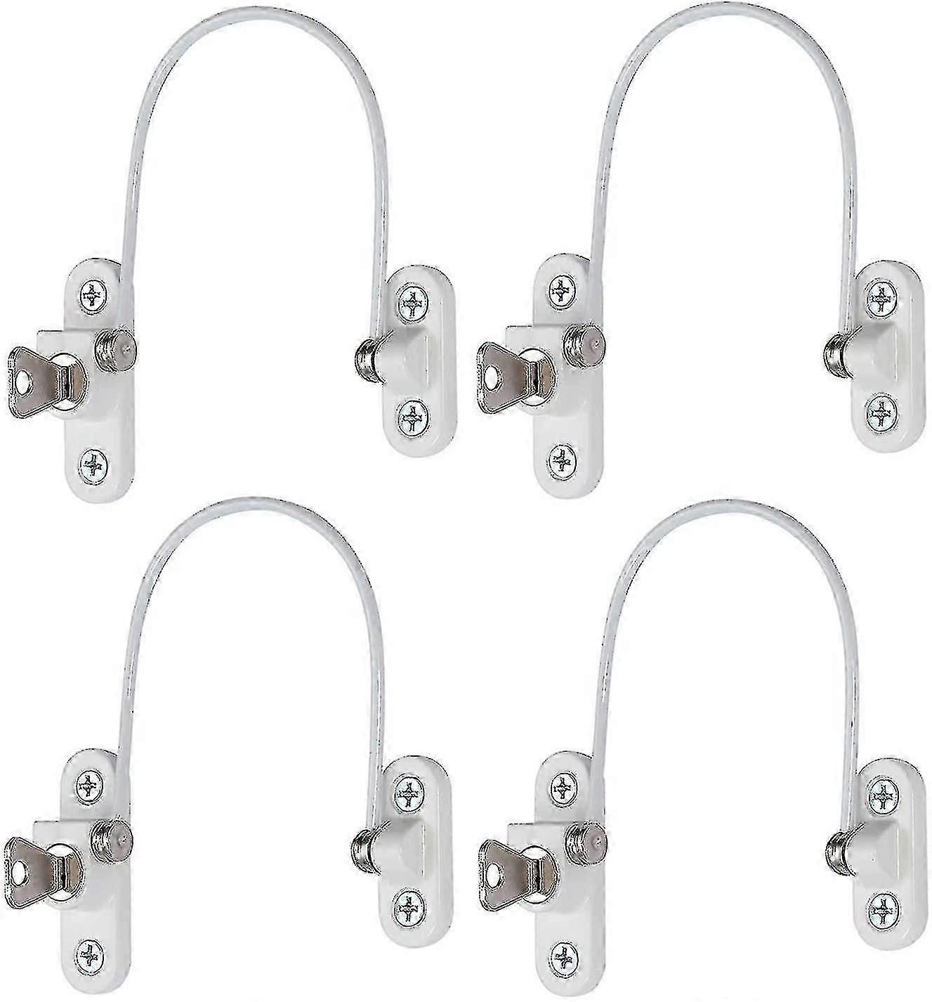 4 Pcs Security Window Lock, Window Security Door Lock With Key Happy H