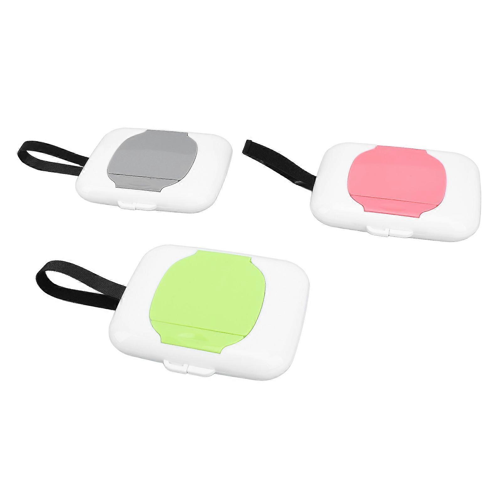 3pcs Baby Wipe Dispenser Reusable Refillable Portable Wipes Holder Case with Hook and Loop Fasteners