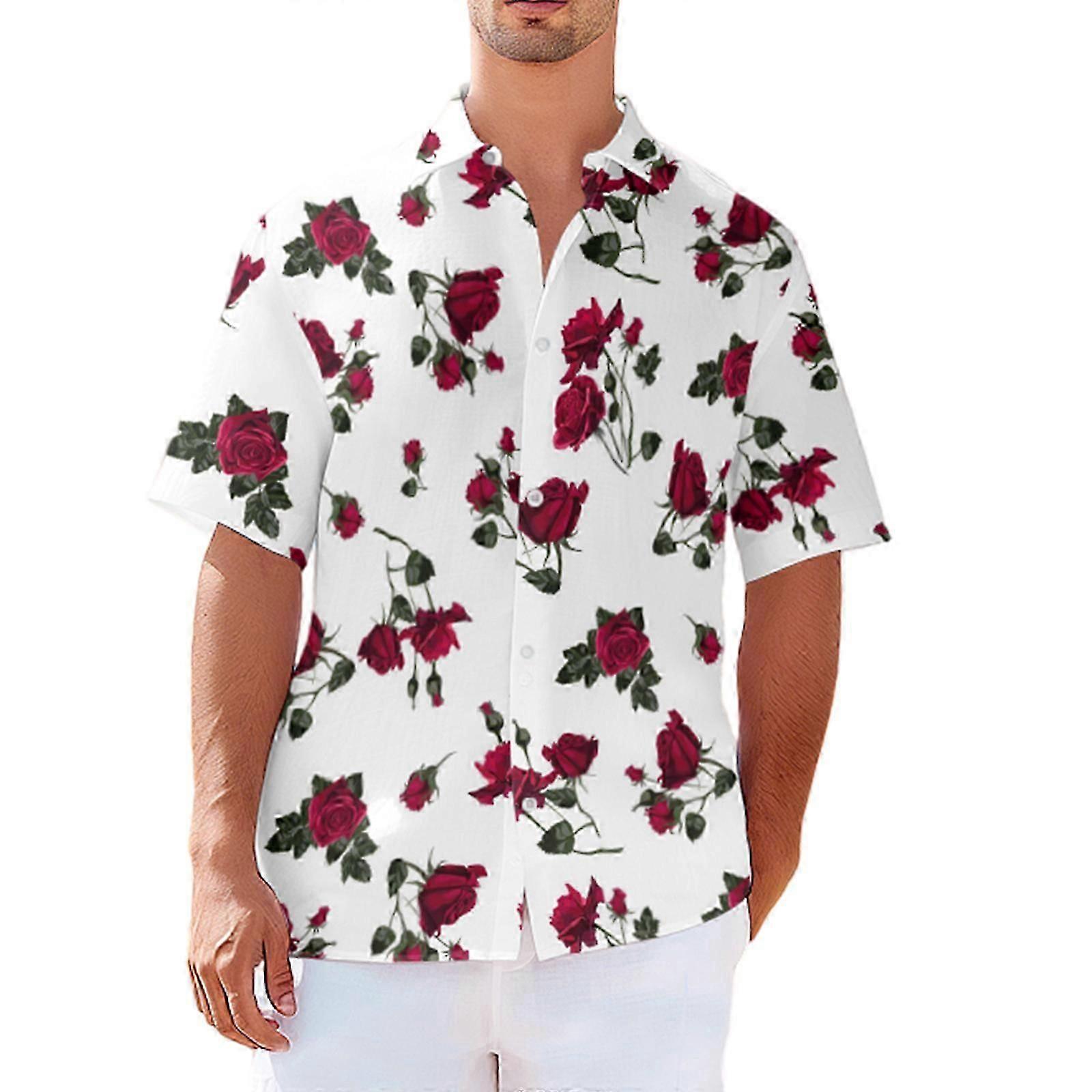 Fashionable Men's Short Sleeve Shirt With 3d Graphics Shamrock Gnomes Printed Button Down Blouse Top For Patricks Day Xs Cp11518a02