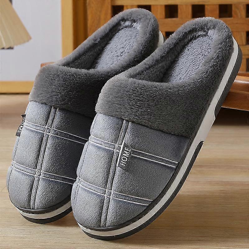 House Slippers for Man Winter Plush Indoor Male Shoes Warm Home Slippers Non Slip Slippers