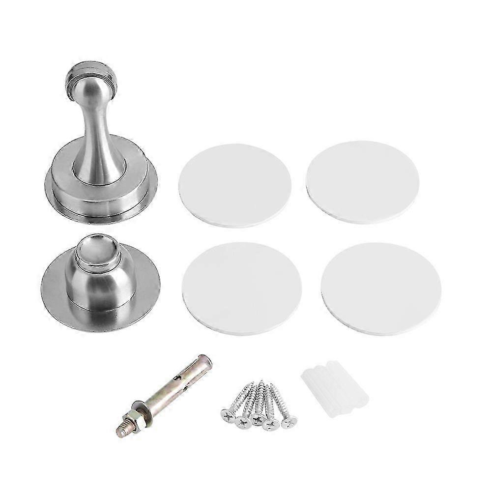 Rustfrit stål magnetisk dørstopper - sølv hjem dørlås