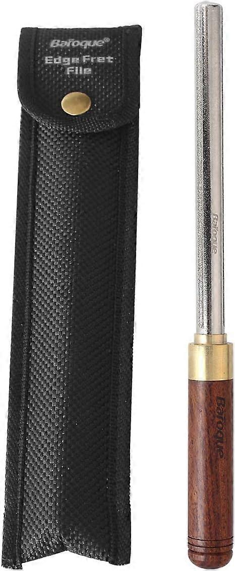 3 in 1 Guitar Fret File Trimming Metal with Wooden Handle, Guitar Repair Maintenance Tool, 3 Size Edges