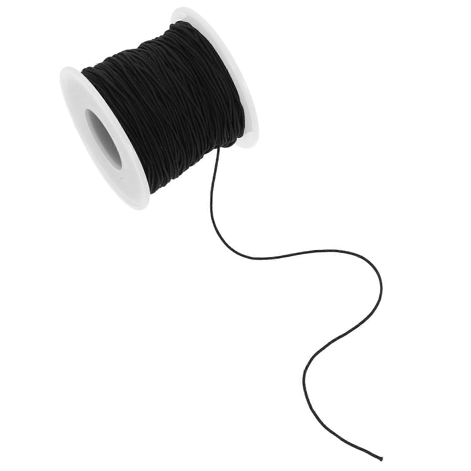 String Bracelet Elastic String Bracelets Beads DIY Bracelet Cord Jewelry String Necklace Cords 2mm 100m Black