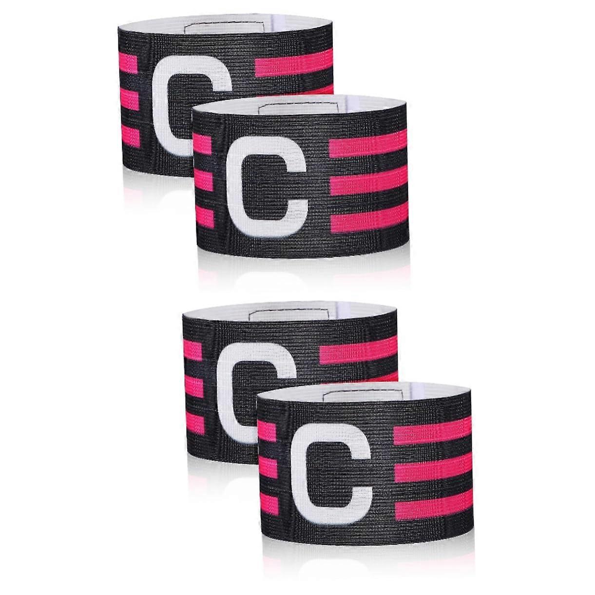 Captain's Armband Pack Of 4 Adjustable Elastic Player Bands Nylon Football Training Armbands For League Football