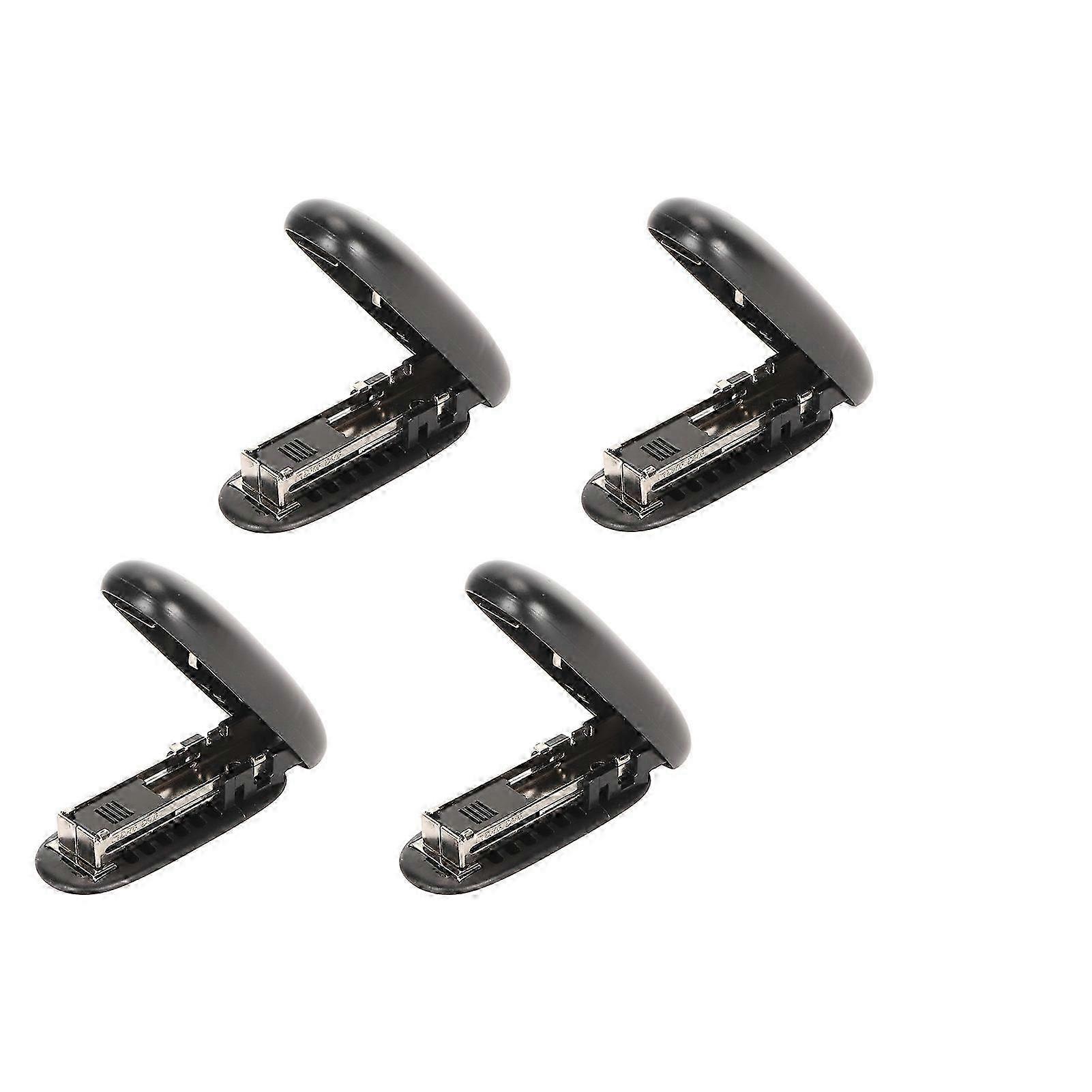 4pcs Mini Stapler 2-15 Sheets Foldable Office Desktop Stapler Black