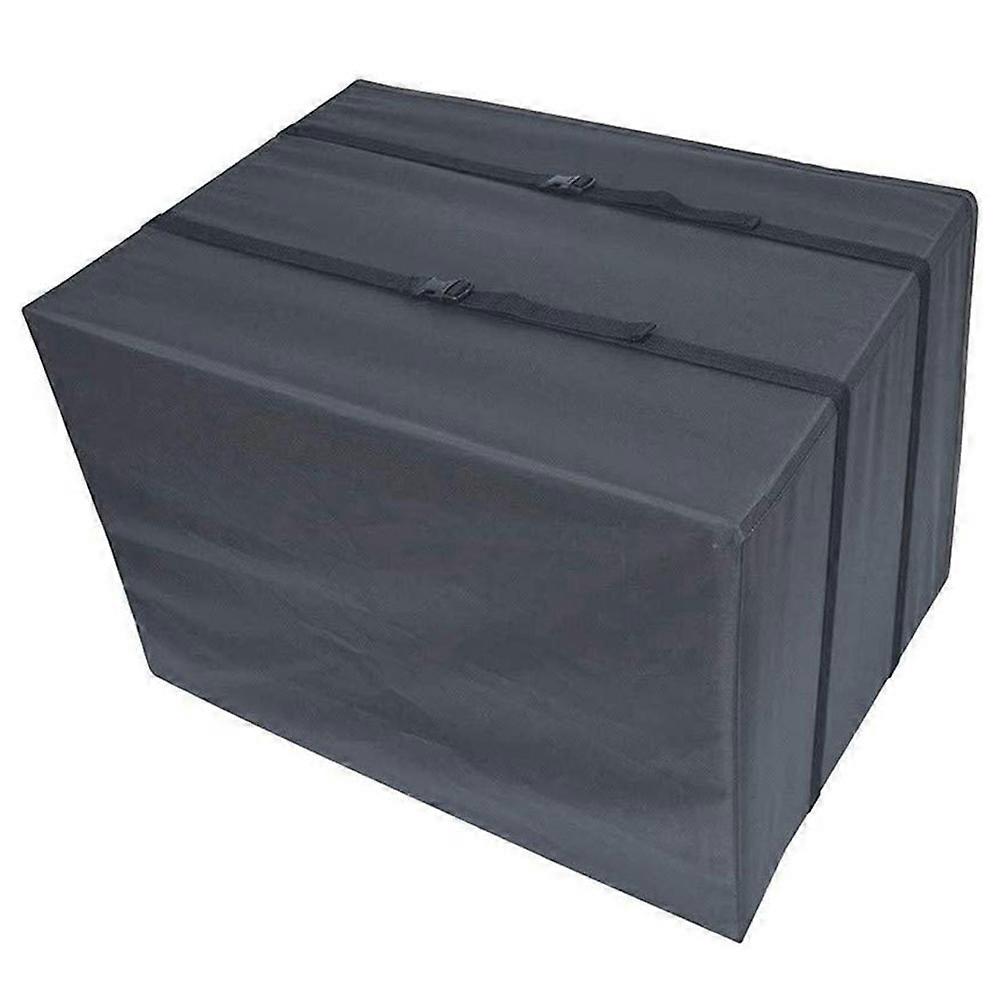 Air Conditioner Cover Outdoor Waterproof Dustproof Rectangular Simple Design 70x64x48cm Black 1Set