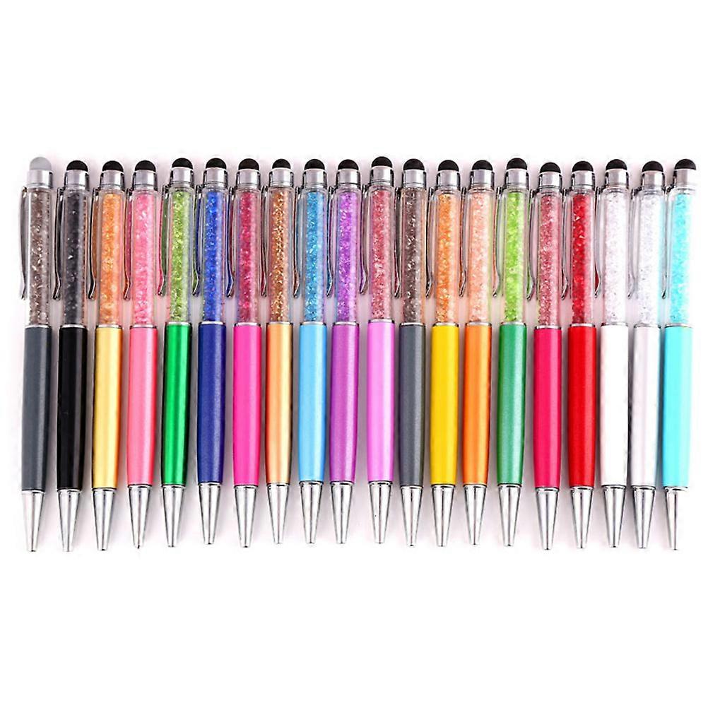 Multifunctional Stylus Pens Tablet Pen For Capacitive Touch Screen Device Black Shape Crystal Design Rubber Tip Technology 2Pcs