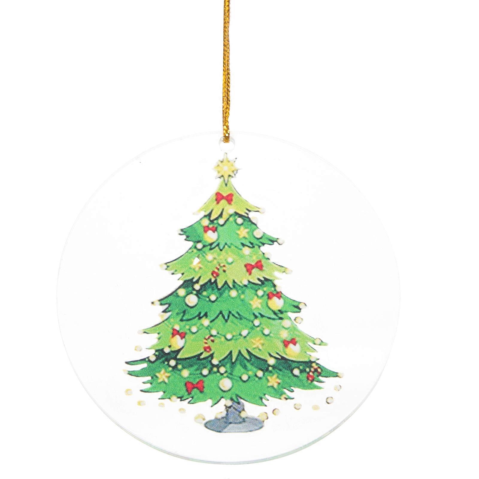 Round Shaped Hanging Ornaments Christmas Acrylic Ornament Multi Color For Festival Atmosphere Photo Prop 1Set
