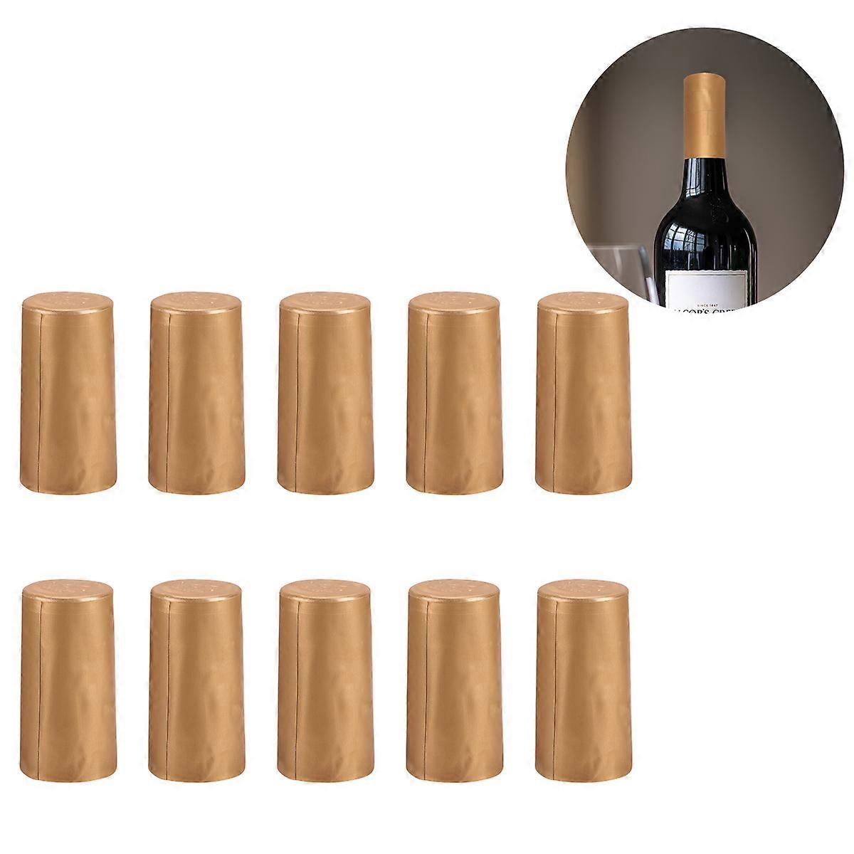 Capuchons de couverture rétractables Scellement thermorétractable Retrait facile Doré 6X3X3CM 10Pcs