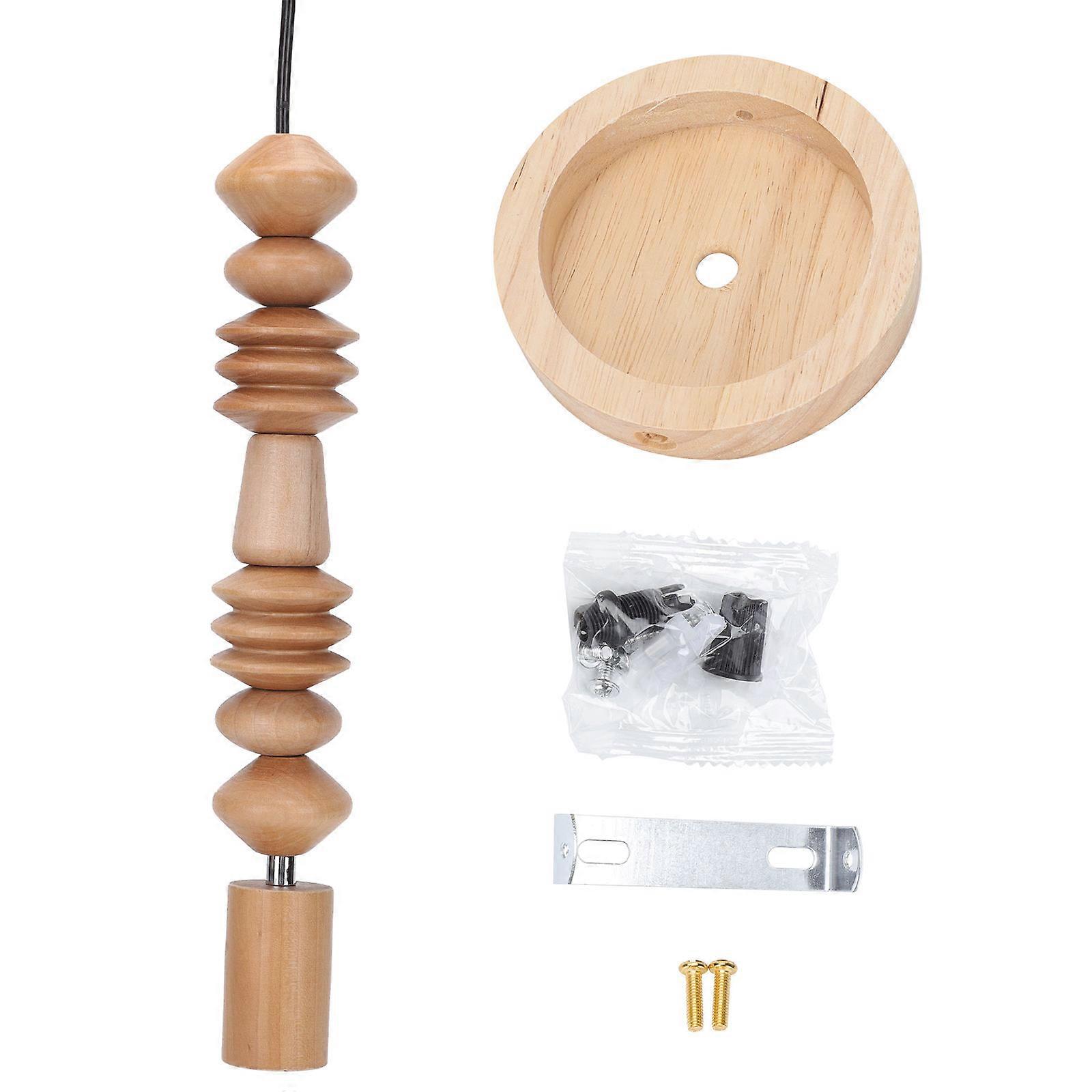 1Pc Retro Chandelier Decorative Wooden Beads String Light Rustic Style Lamp