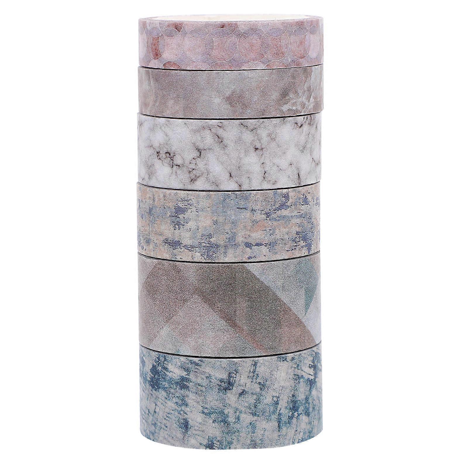 6 Rolls Washi Tape Set Decorative Textured Masking Tape for Scrapbooking, DIY Arts, Crafts & Daily Decorations