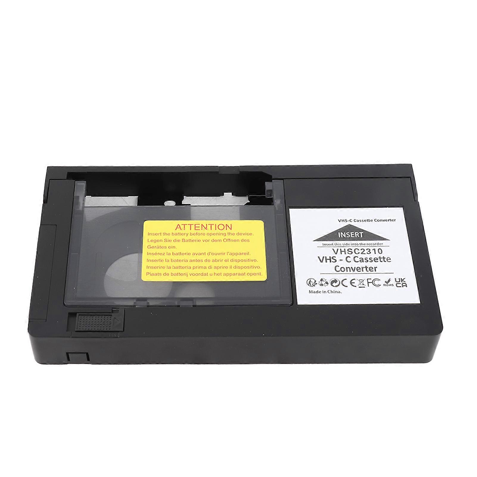 Camcorder Cassette Adapter Box for VHS to for VHSC Cassette Converter Support Playback Recording One Key Control