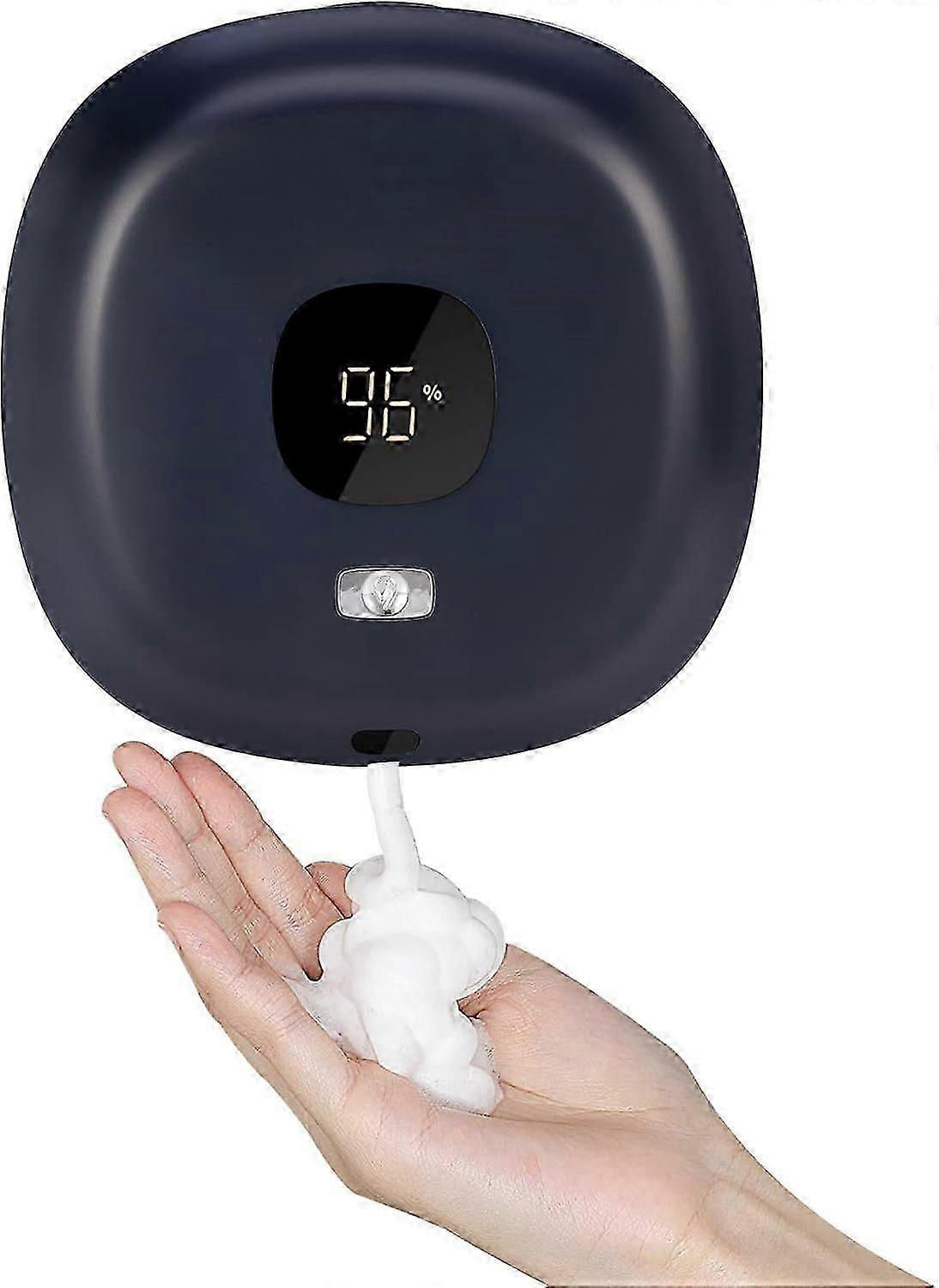 USB Wall Mounted Automatic Foam Soap Dispenser 300ml with LED Display 3 Adjustable Modes blue