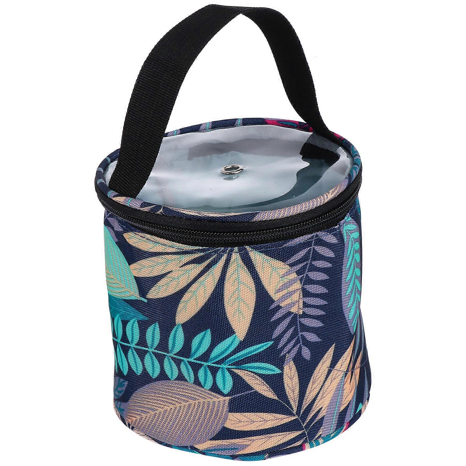 Yarn Tote Bag Knitting Tote Assorted Color Leaves Pattern 5.50x5.50x5.50inch Yarn Storage 1Set
