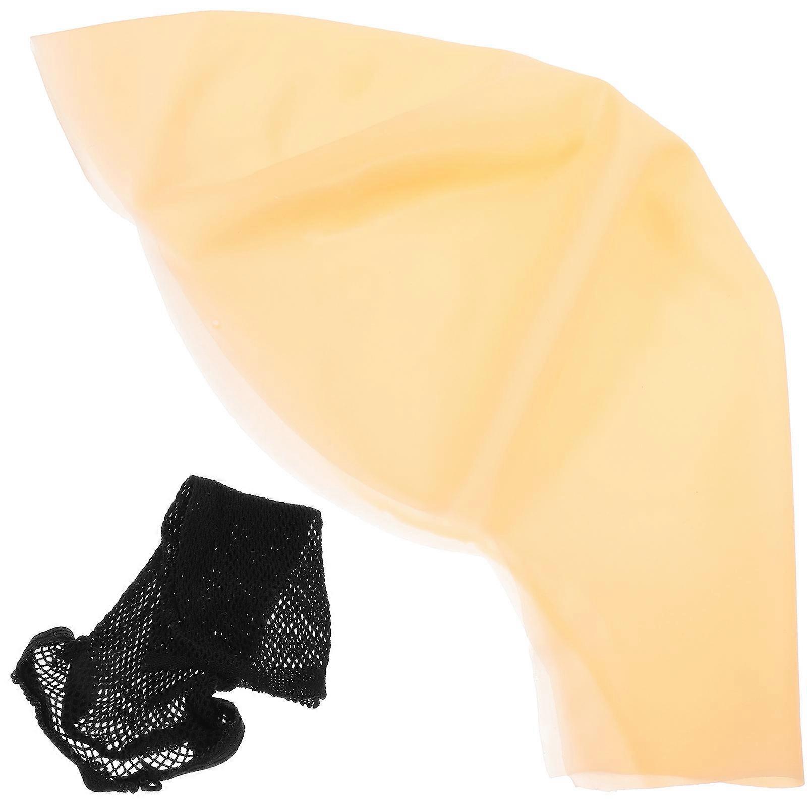 Makeup Latex Bald Cap For Halloween Parties 2Set Mesh Round Shaved Look