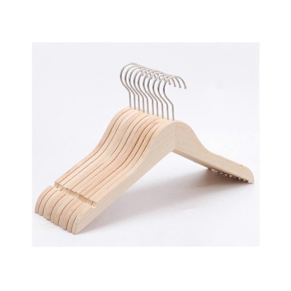 Space-Saving Wooden Hangers 10-Pack Durable Clothes Hangers for Coats and Dresses, Slim Design, Home Organization