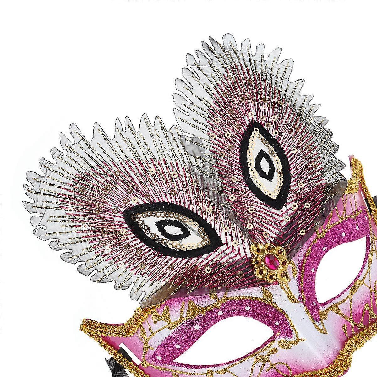 Mask Costume Half Mask Eyemask for Halloween Masquerade Rosy Color Breathable Reinforcement Treatment 1Pack