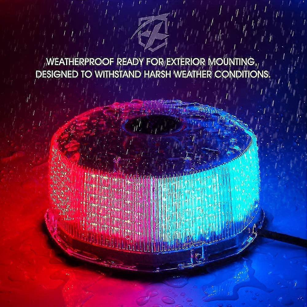 Red Blue 240 Led Warning Strobe Beacon Light Rotating Revolving Flashing Safety Caution Lights With Magnetic Mount, Suitable For 12v Emergen