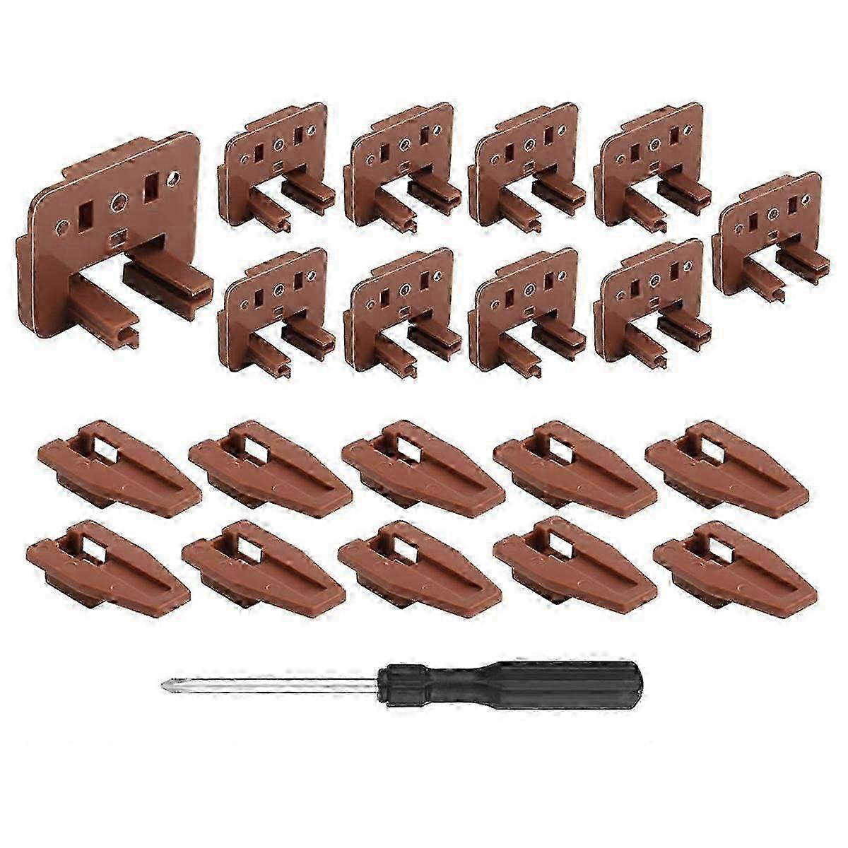 10 Sets Center Mount Drawer Slides with Screwdriver, Replacement Drawer Track Guide
