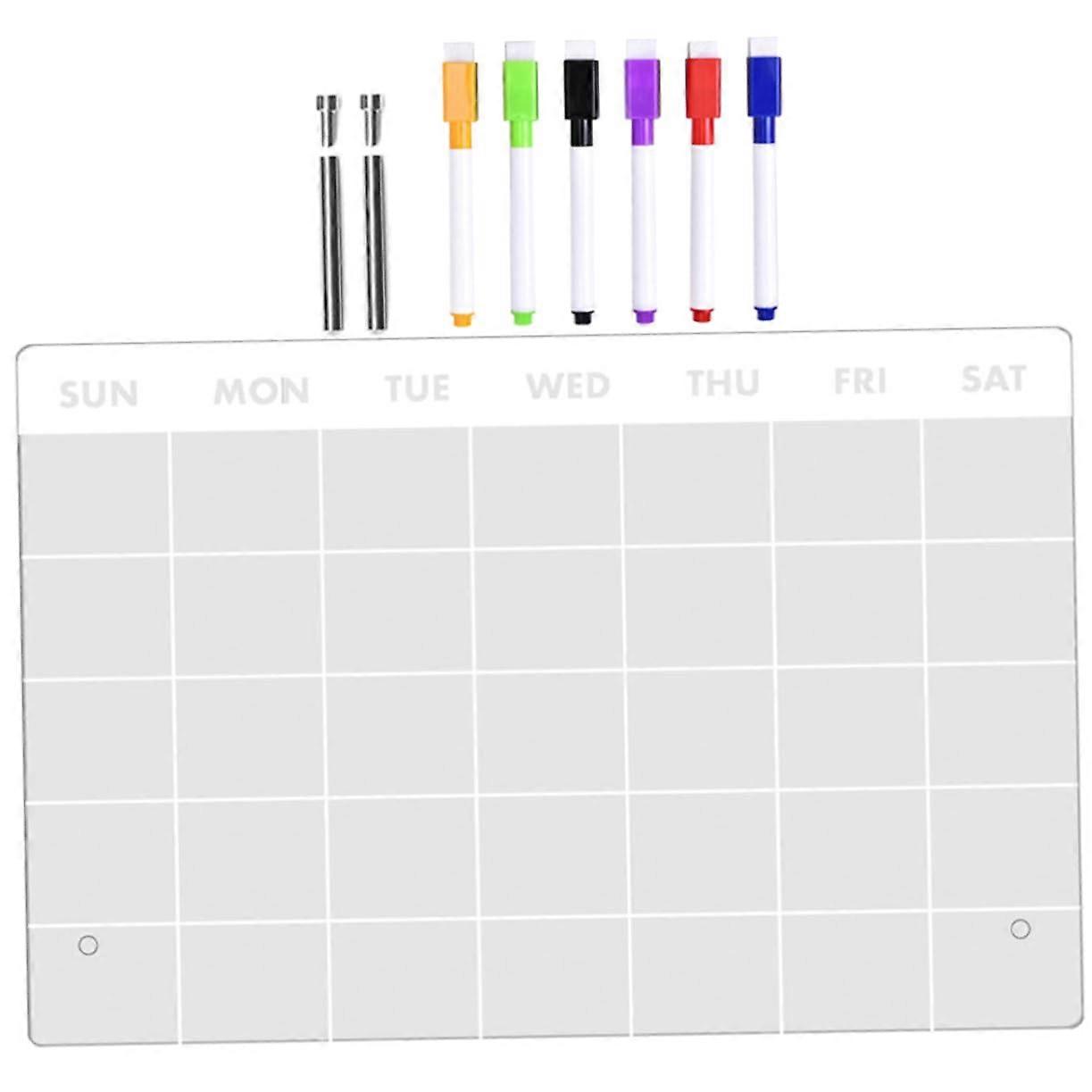 Dry Erase Memo Board Set, Transparent Acrylic Whiteboard with Liquid Markers, 1 Piece, Perfect for Planning and Organization