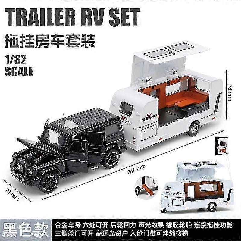 1/32 Simulation Children's Sound and Light Power Control Alloy Car Model Toy for Travel Trailers