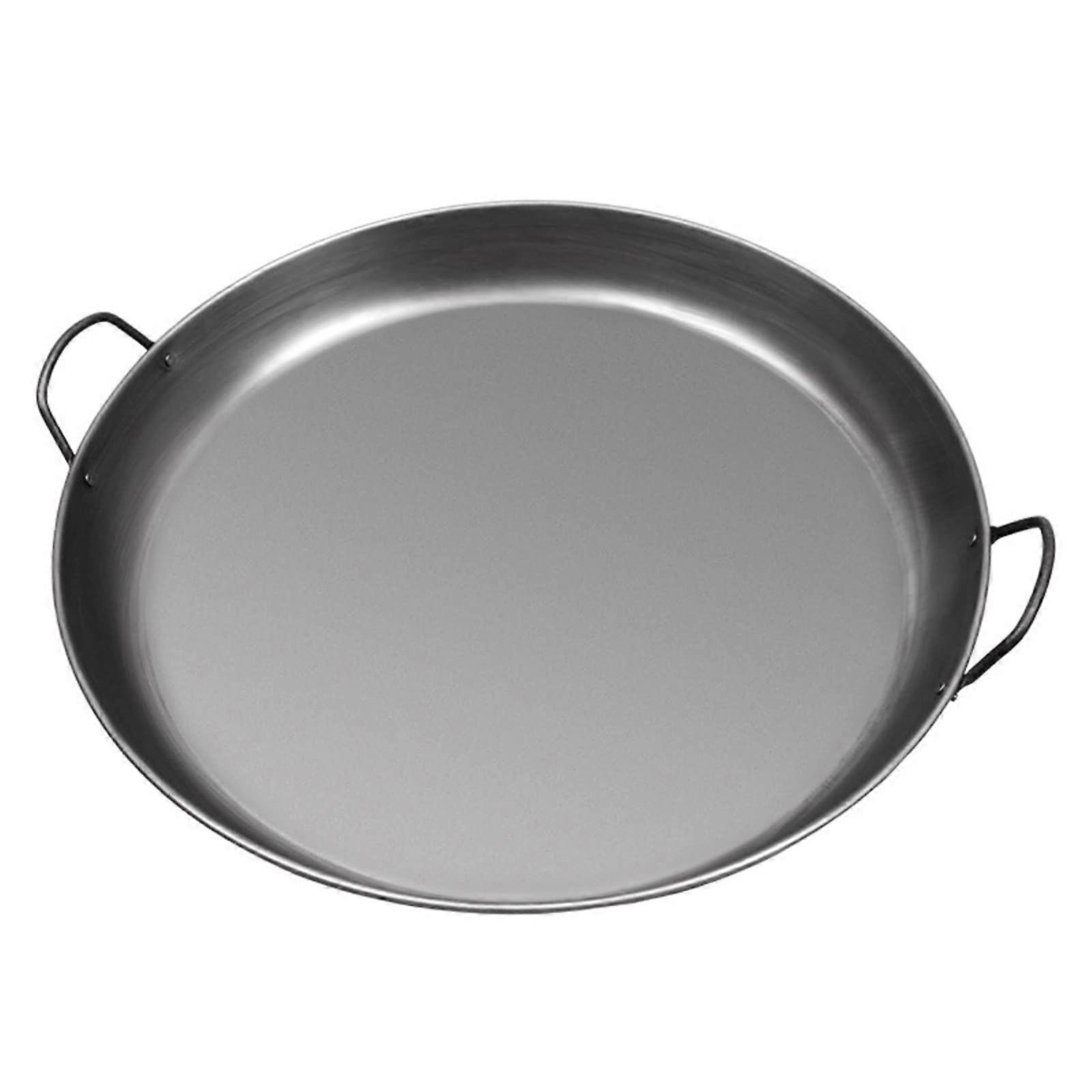 Spanish Paella Cooking Pan 40 cm - Non-Stick Uncoated Cast Iron Frying Pan with Two Handles for Home and Outdoor Use