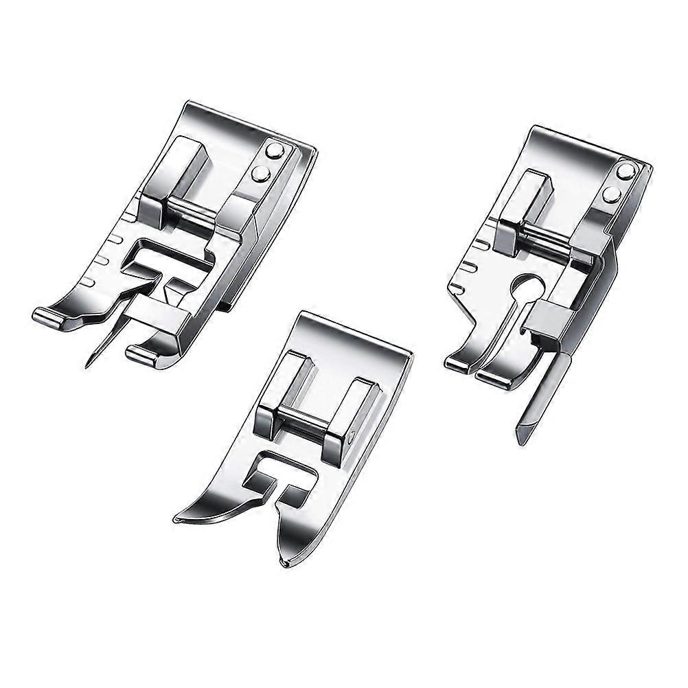 Sewing Machine Presser Feet Set of 3 Universal Patchwork Quilting Silver Metal for Home Use