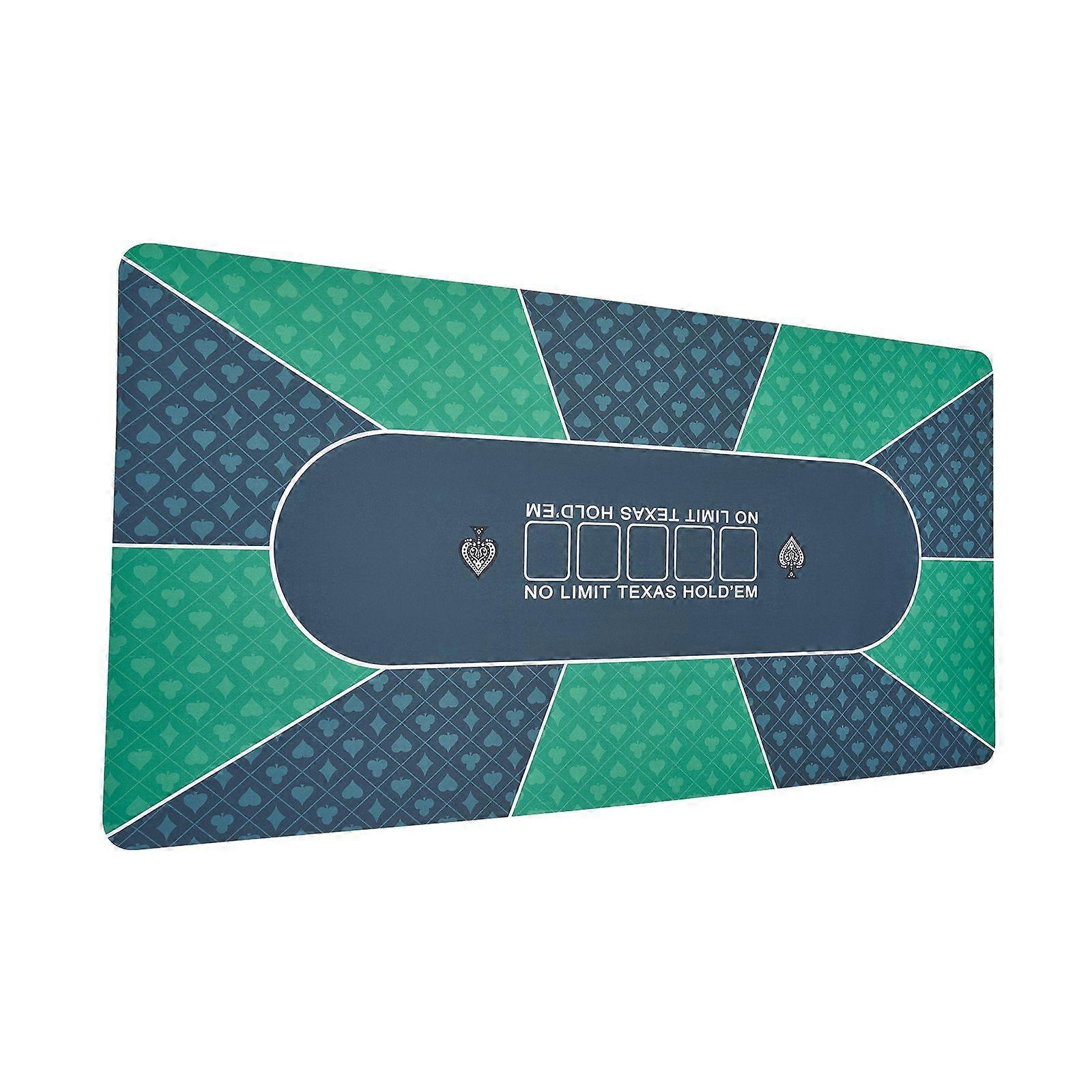 Poker Table Top, 70 x 35 Inch Poker Mat for Table, 6-8 Players Foldable Poker Table, Folding Poker Table Topper, Rectangle, Green