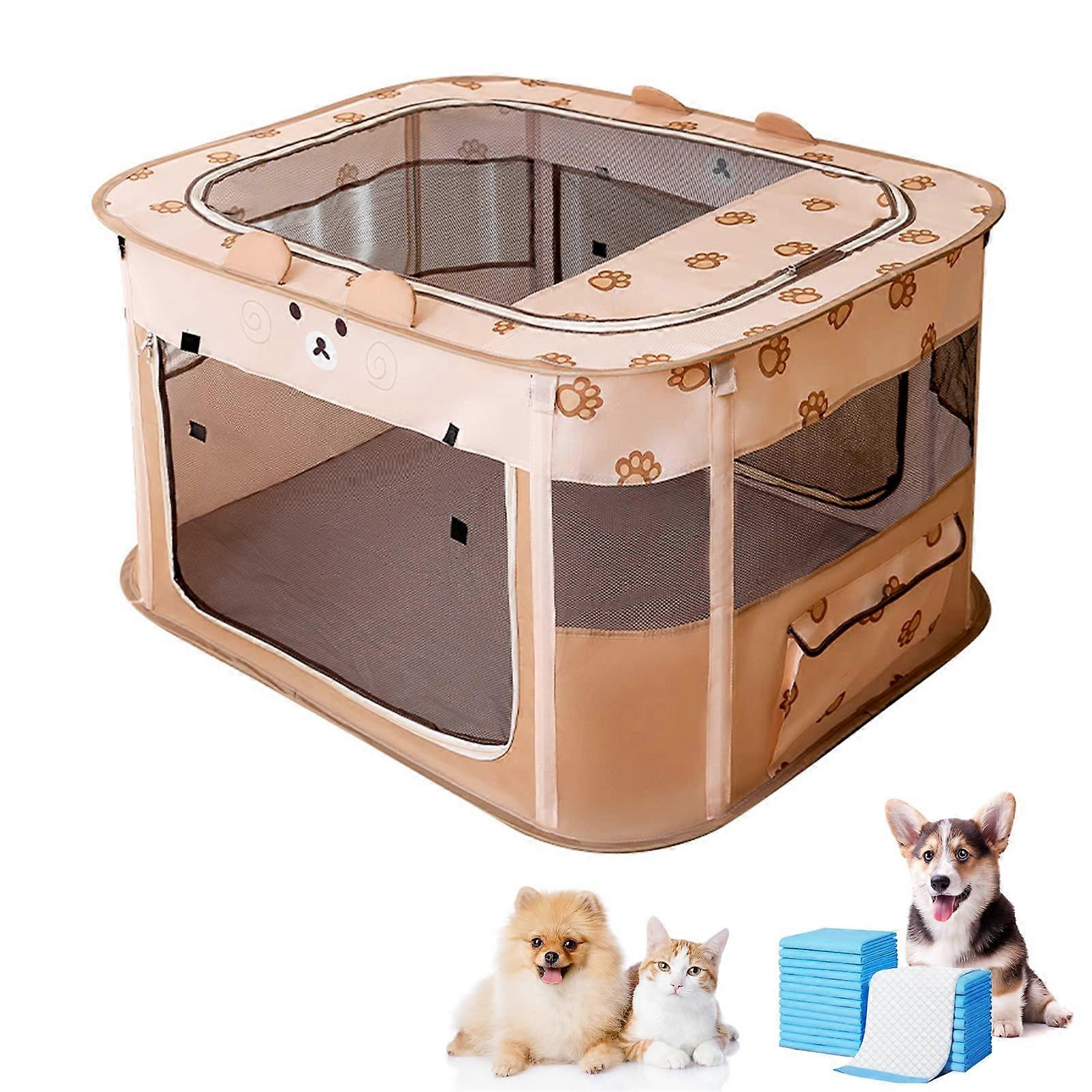 Foldable Cat Playpen, Portable Breathable PopUp Tent for Puppies, Dogs