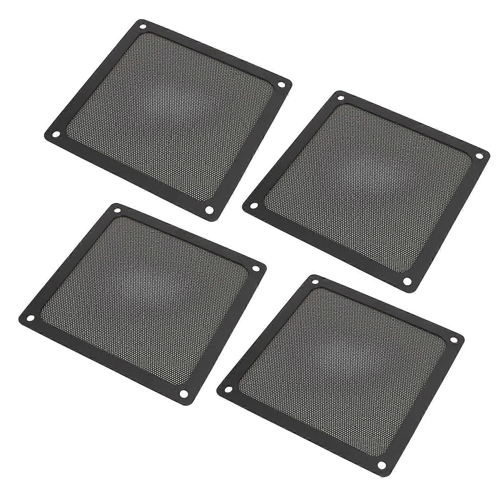 PC fan magnetic frame fine mesh PVC computer fan for PC case, 5.51x5.51in, 4pcs white (Black)