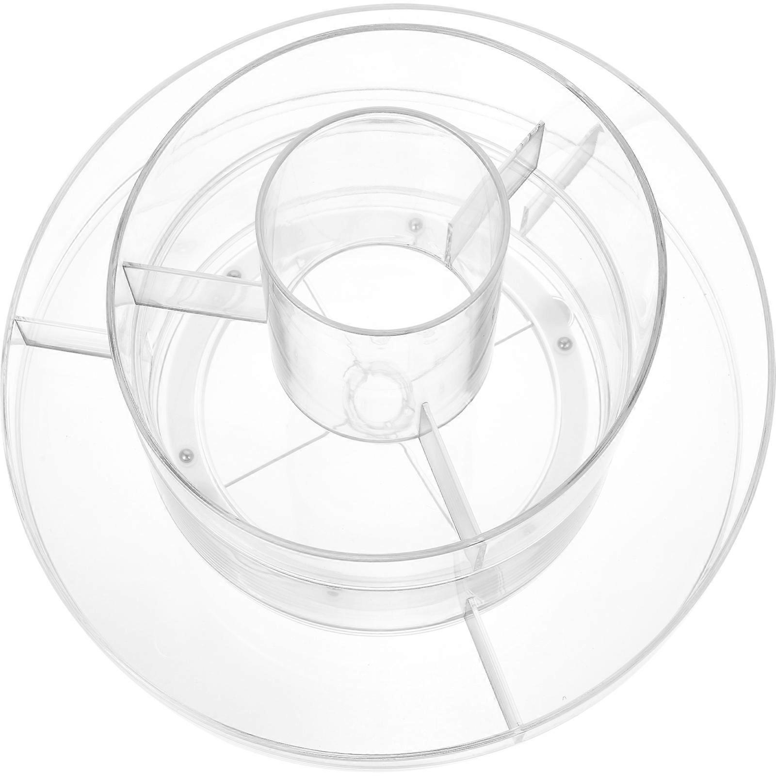 Desktop Rotating Tray For Office Use 25.3X25.3X15.5CM PET Material Storage 1Pcs