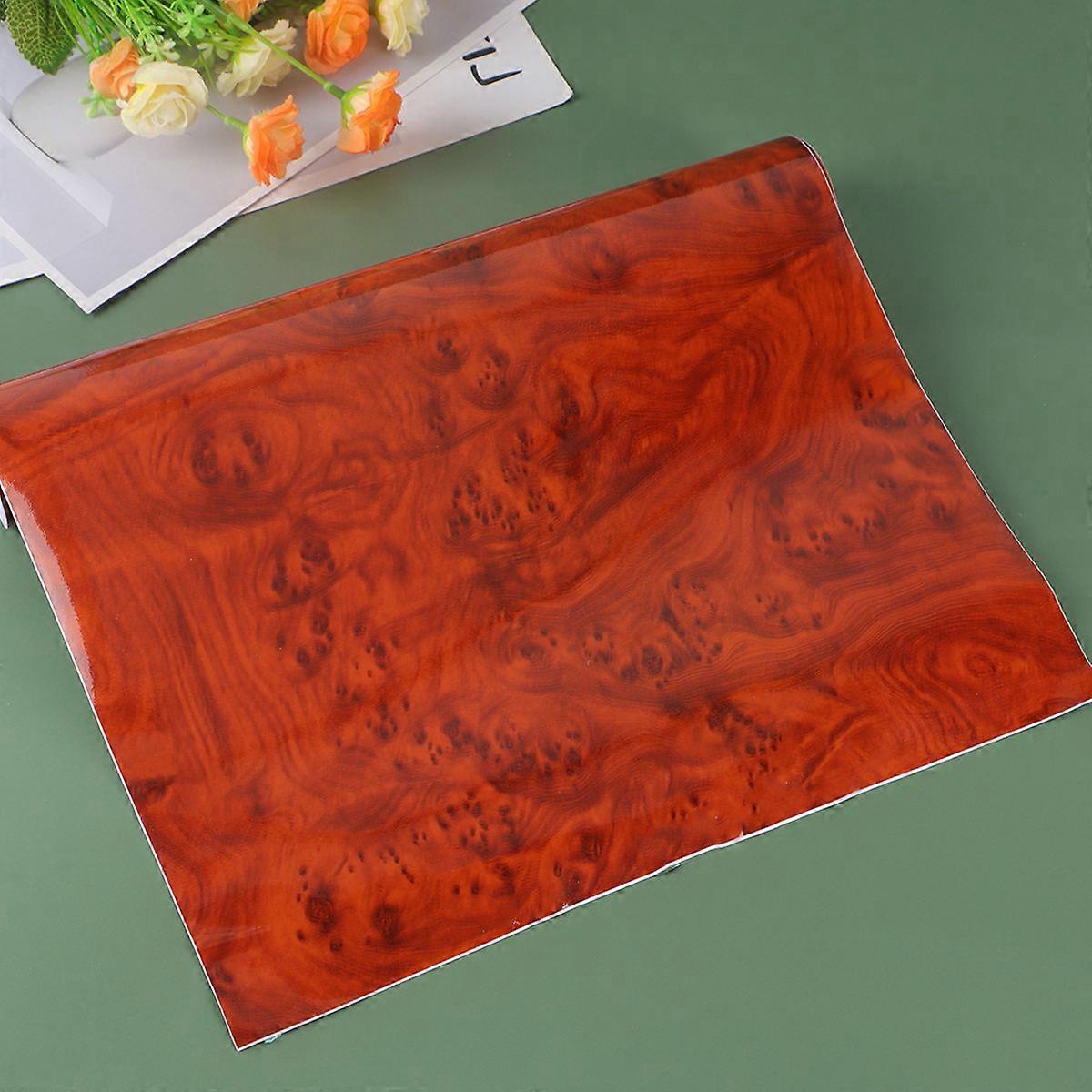 Waterproof Car Stickers Glossy Peach Bark Grain Auto Modification Scratch Resistance 100x30cm Brown 1Pack