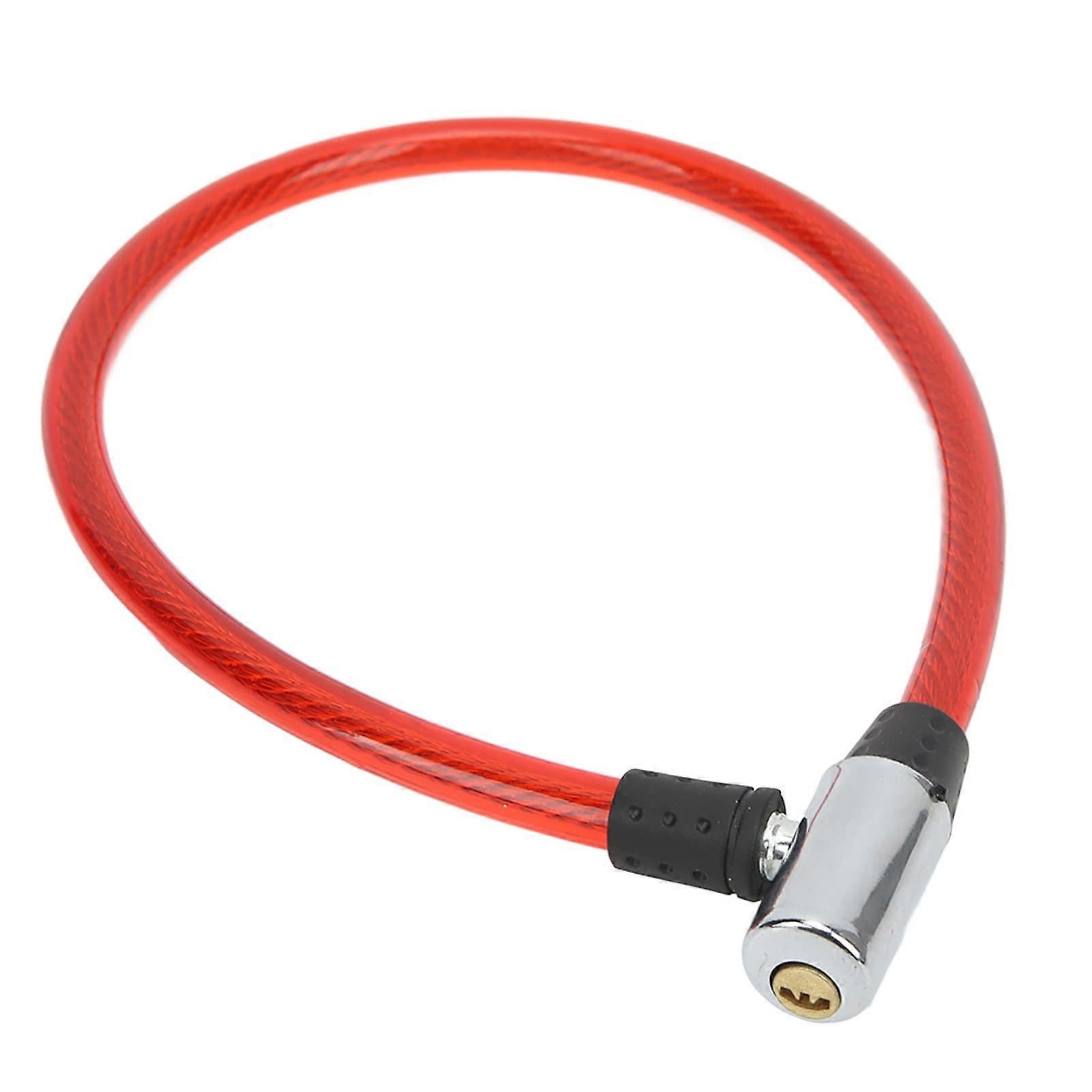 Bicycle Lock Cable With Key Steel Wire Portable Cable Lock For Bicycle Motorcycle Gate Red