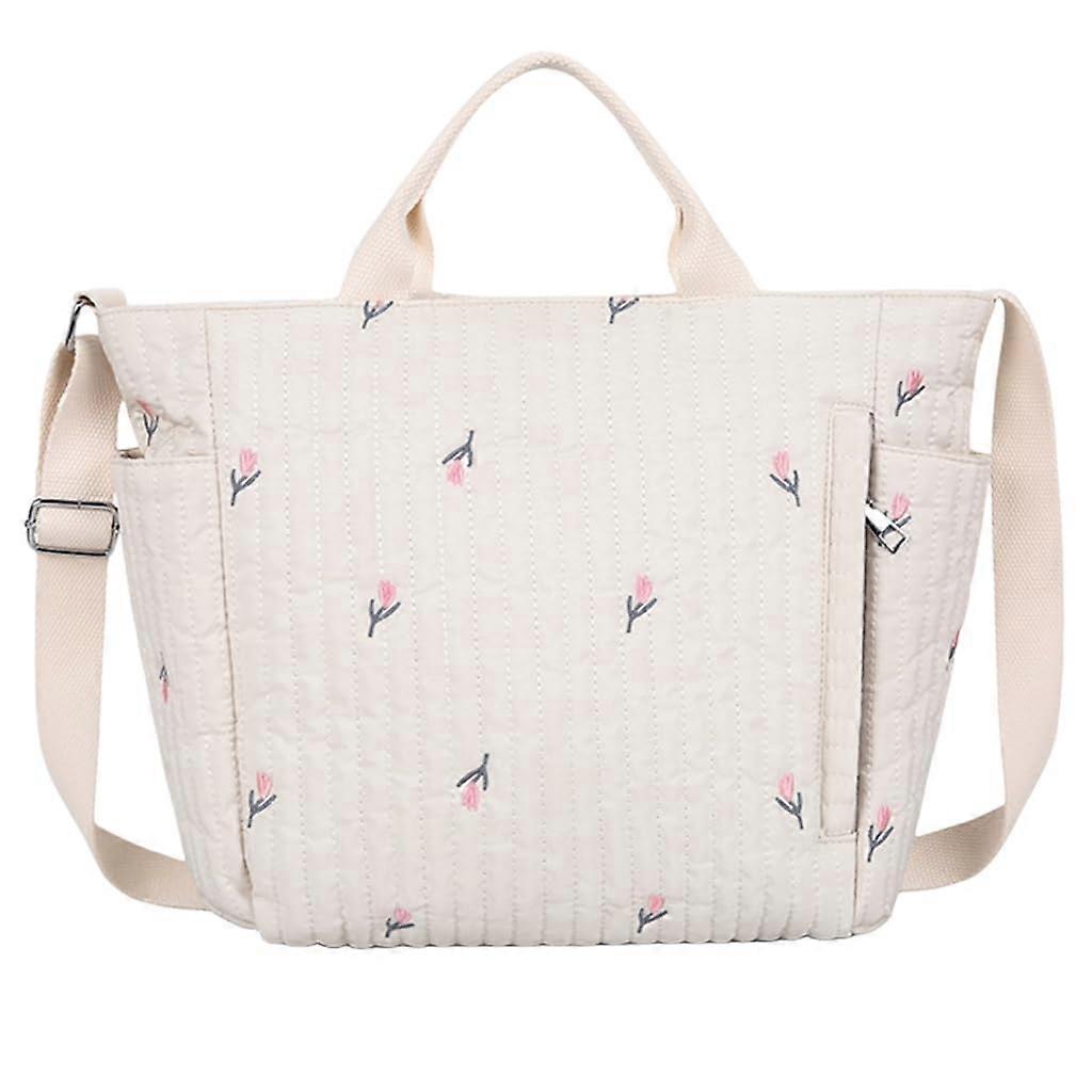 منظم حقيبة حفاضات محمول للأمهات ، قماش أكسفورد مقاوم للماء ، نمط الأزهار ، أساسيات الطفل ذات السعة الكبيرة ، T2