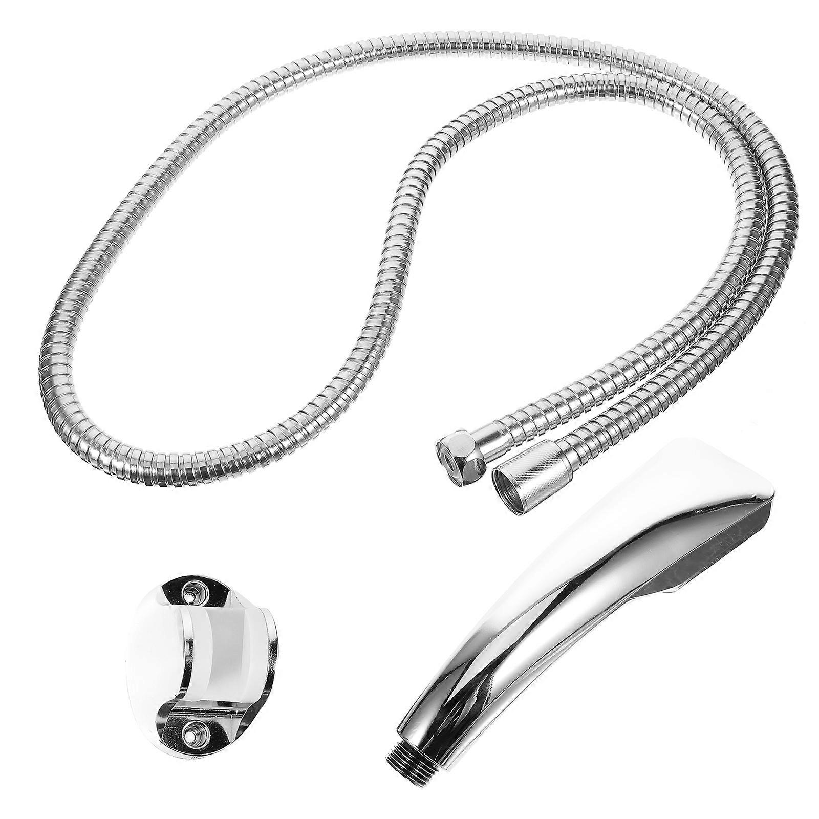 Silver Square Shower Head Handheld Sprinkler for Bathroom Use ABS Material Adjustable Angle 7.8
