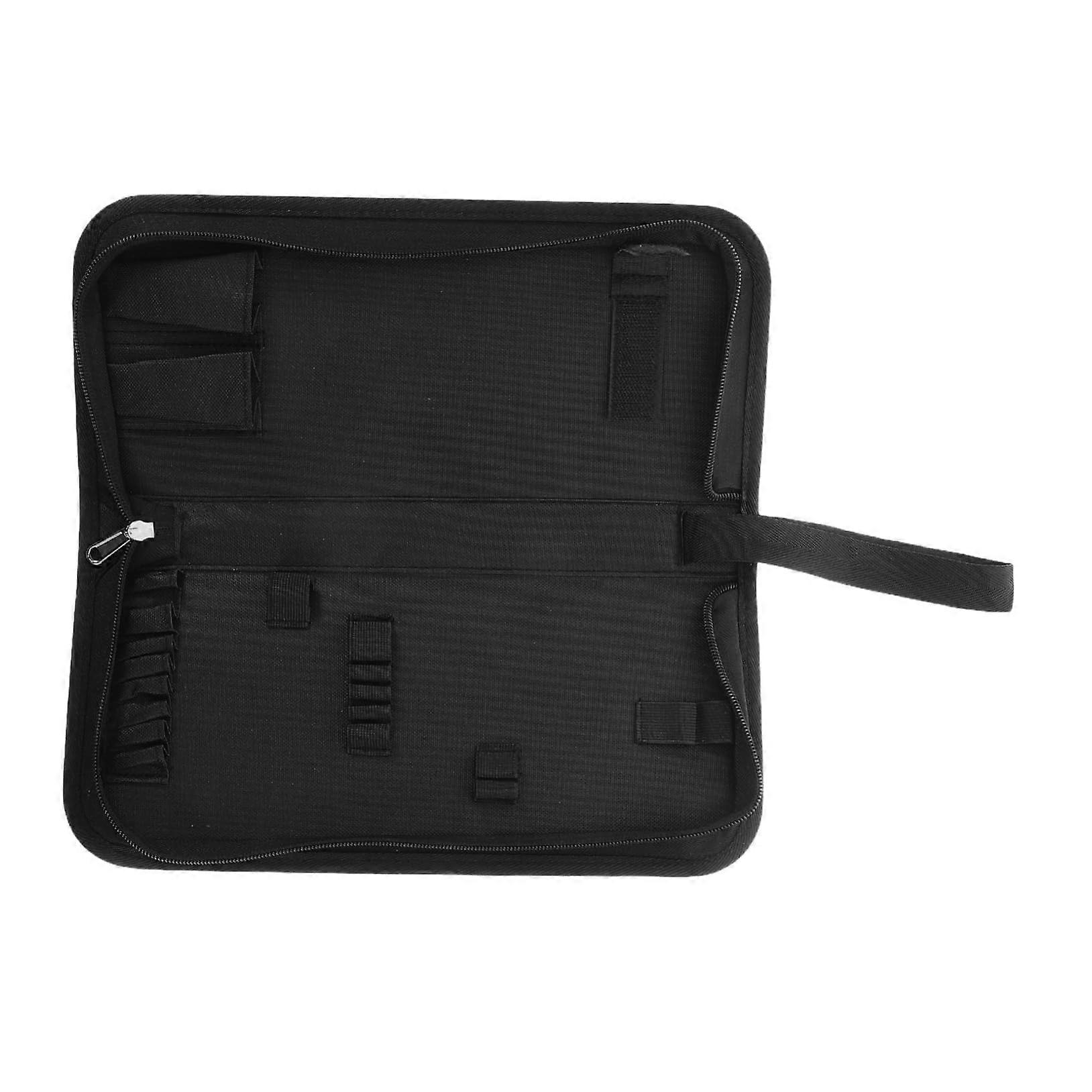 Instrument building kit storage organizer for tuning tools, tool storage bag, black