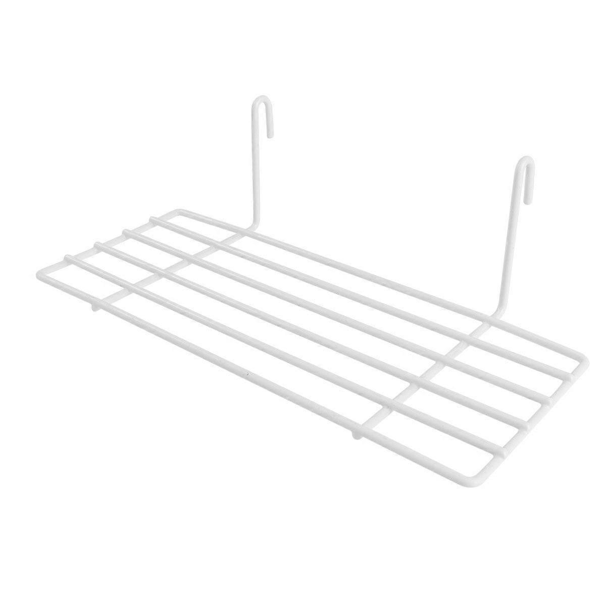 1pc Grid Iron Frame Hanging Iron Frame Shelf Simple Wall Decoration for Pet Parrot Bird Perching(White)