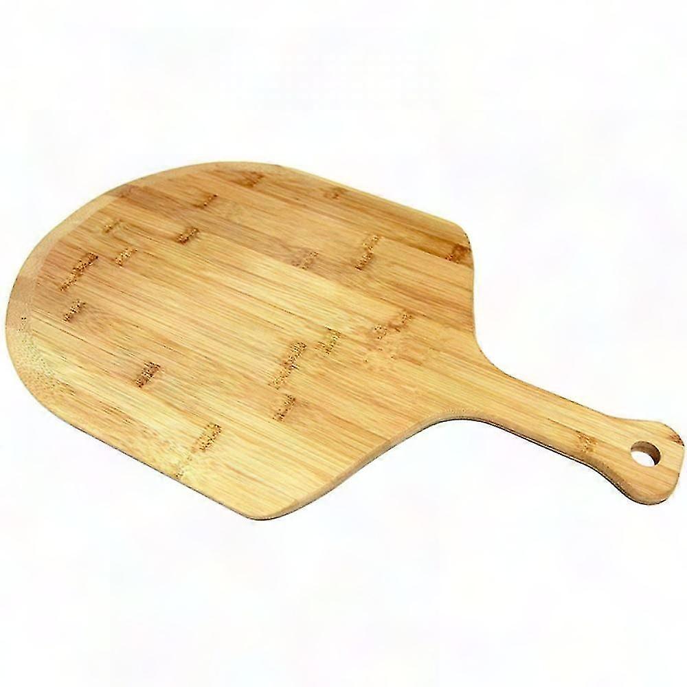 12 Inch Bamboo Serving Board for Pizza and Bread - Eco-Friendly Cutting Platter with Shovel Functionality
