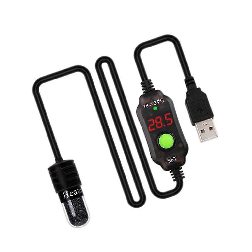 Aquarium Heater Temperature Control Heating Rod Over Temperature Protection 5V USB Mini Automatic Constant Temperature for Pond