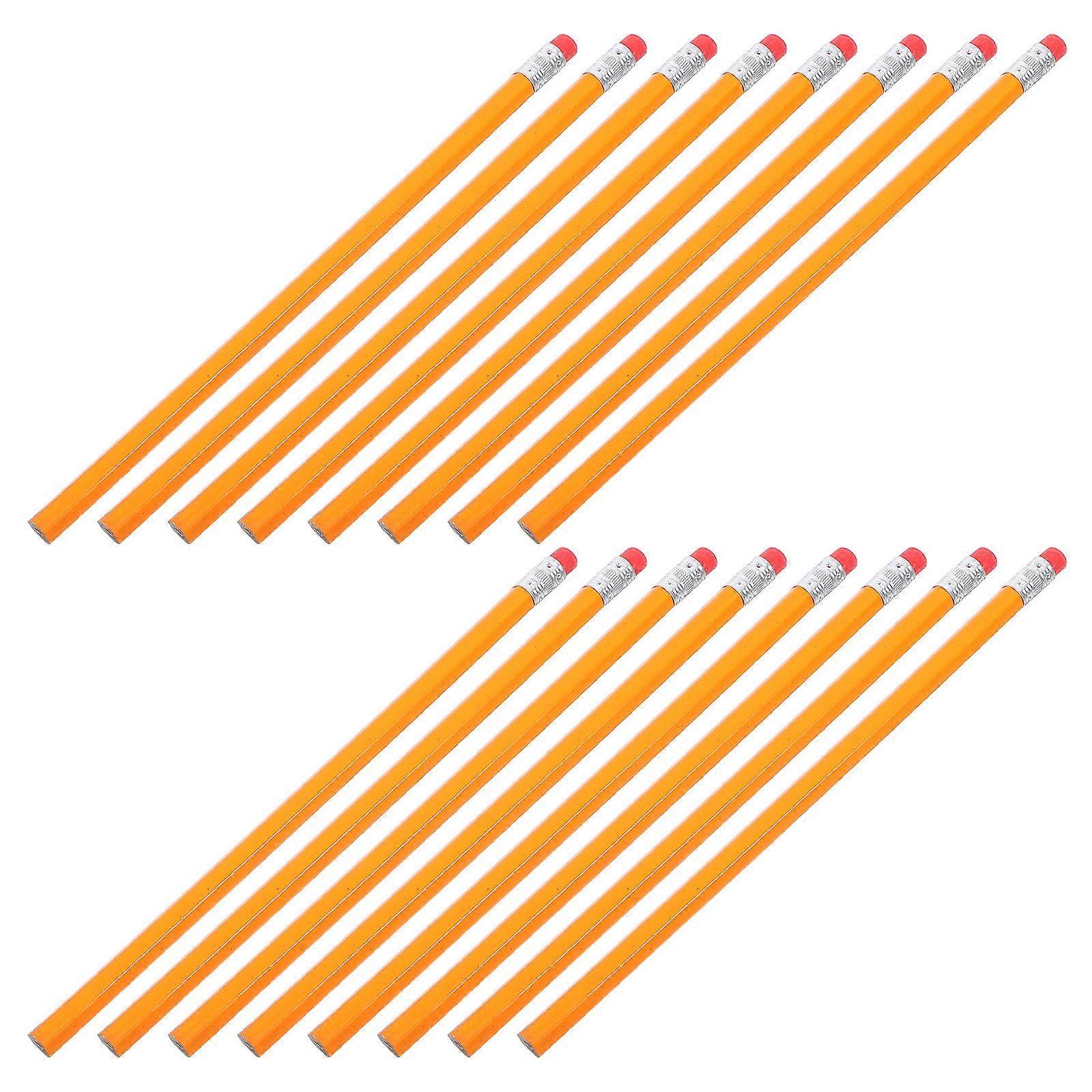 Wood pencils with Erasers for Writing Use Orange Color Great for Students and Professionals 100pcs