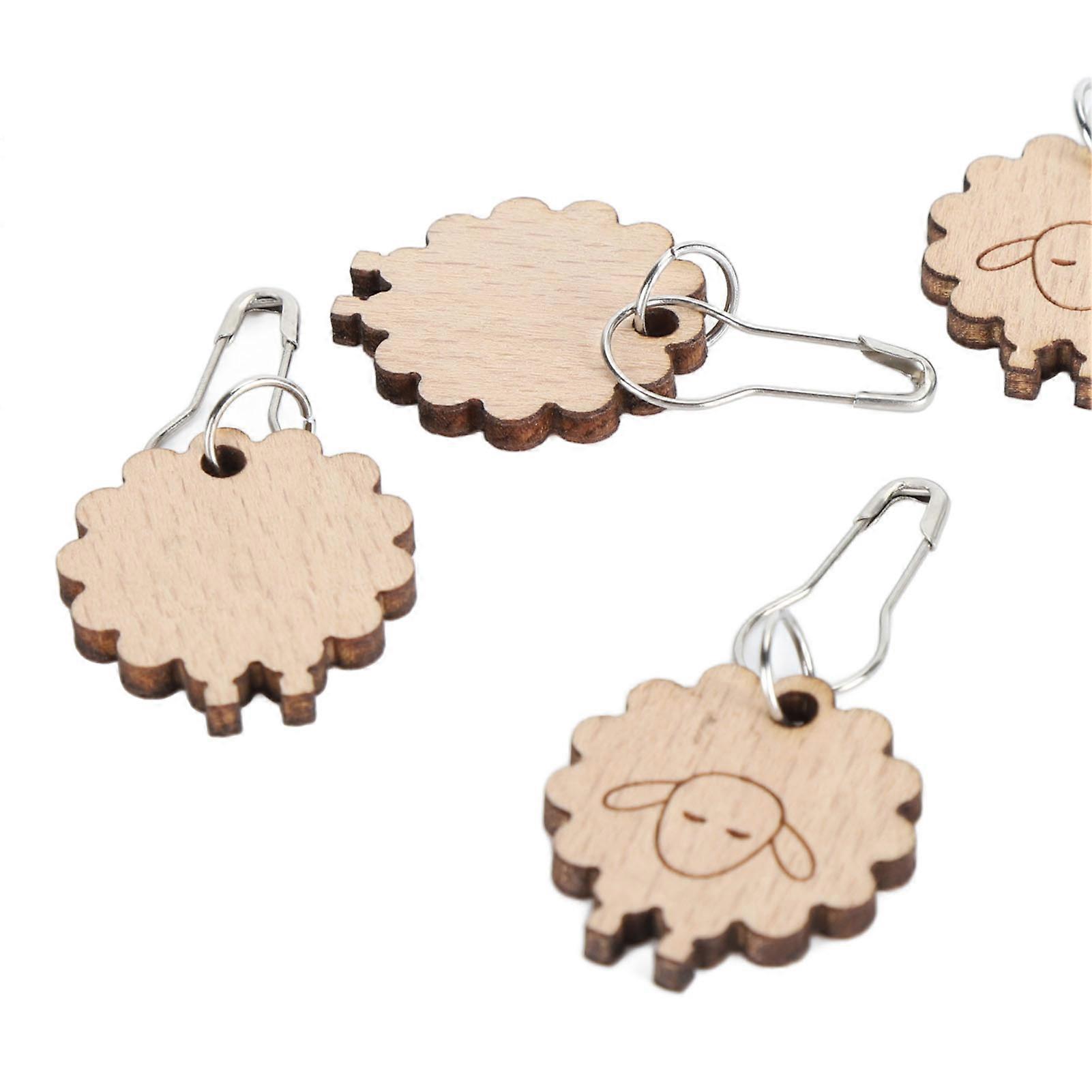 8 Pcs Stitch Marker Cute Sheep Shaped Wood Knitting Crochet Stitch Markers for Crafts