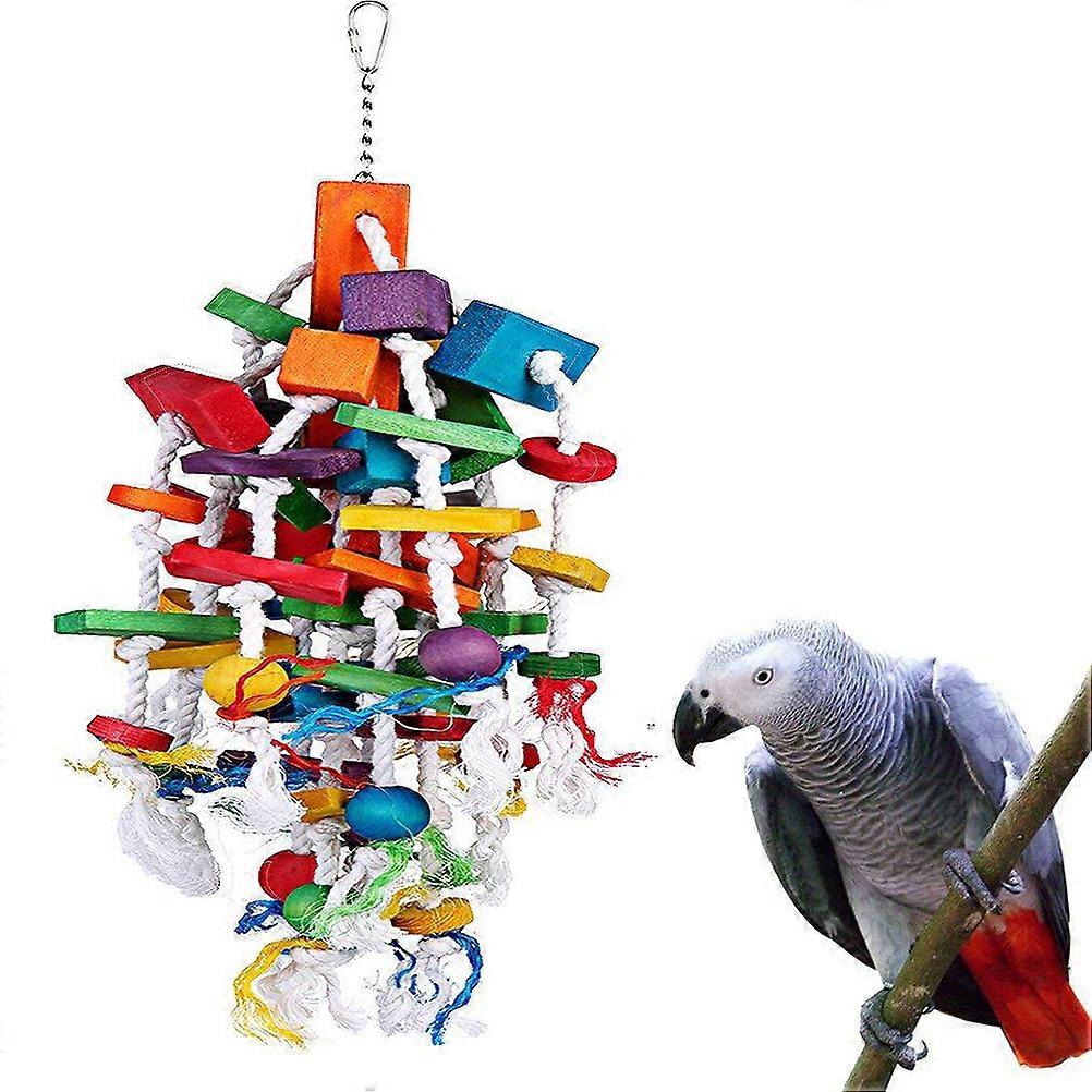 Parrots Chewing Toys Hanging Parrot Bird Toy Cockatiels Playground Assorted Color 45 x 25 x 25 cm Climbing 1Pack