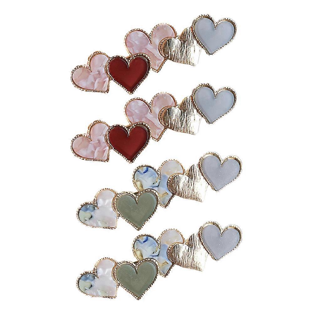 مشبك الشعر كليب القلب على شكل قلب منقار البط كليب للنساء الفتيات الأطفال الحياة اليومية 4 قطع