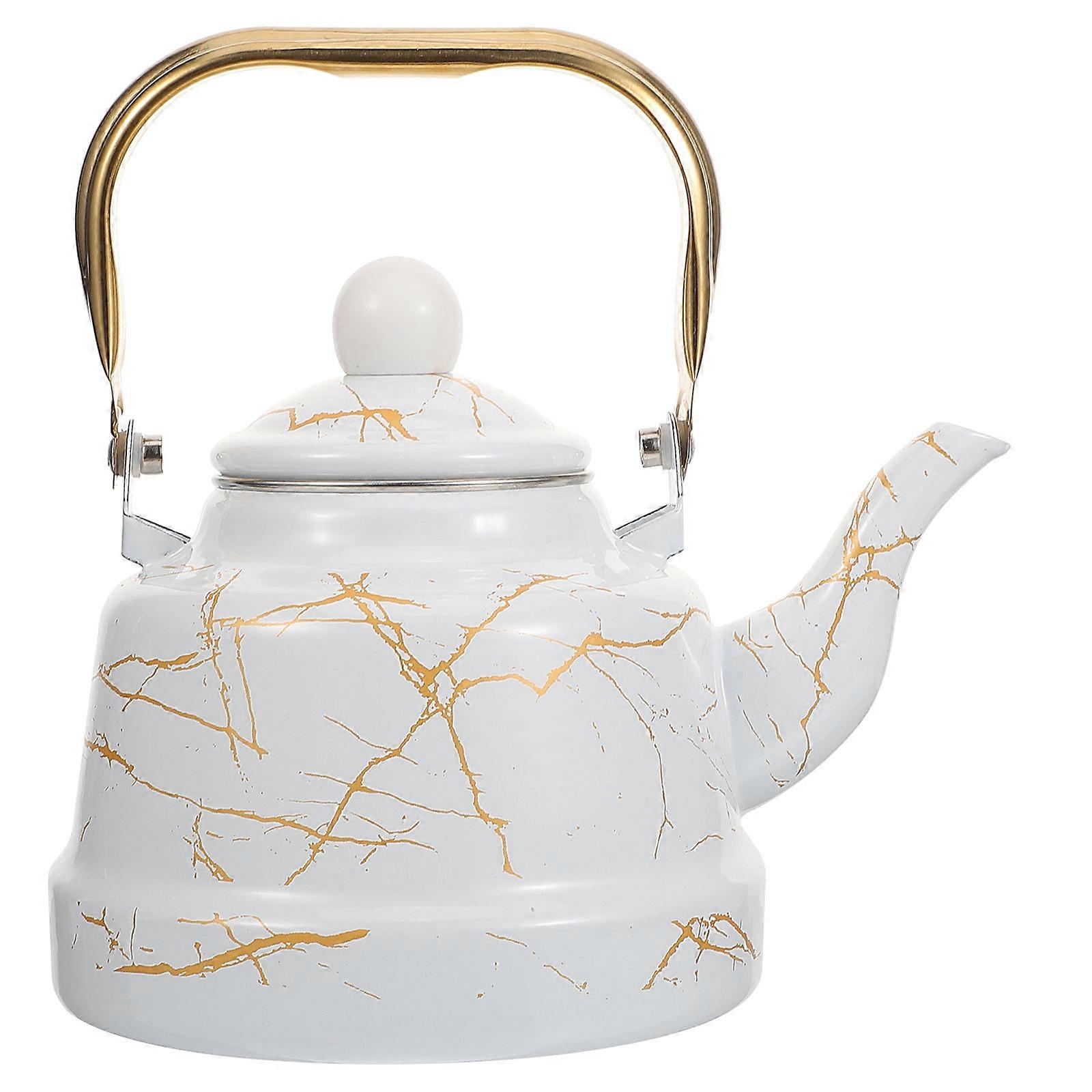 Enamel Tea Pot Thickened Teapot for Storage Practical Water Kettle