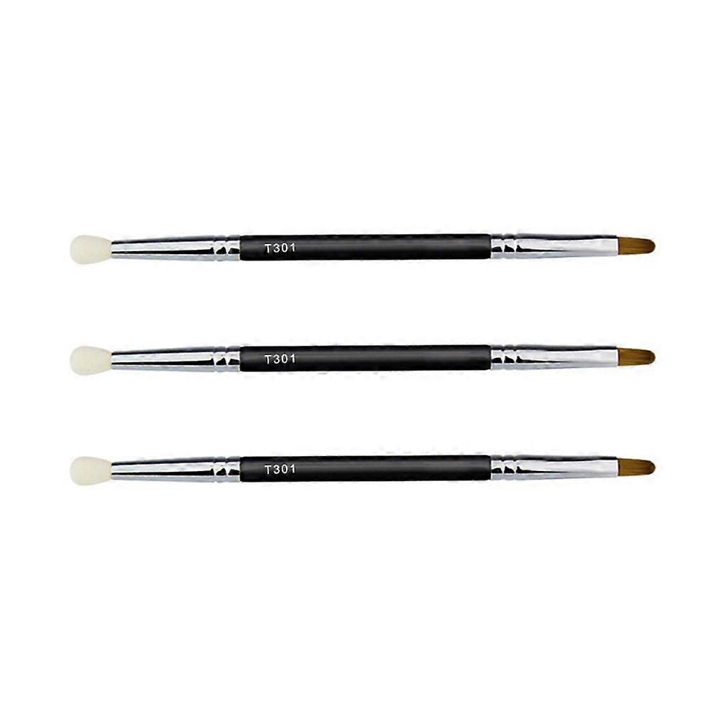 Double-Ended Concealer Brush Charm Makeup Face Modification Black 3Pcs