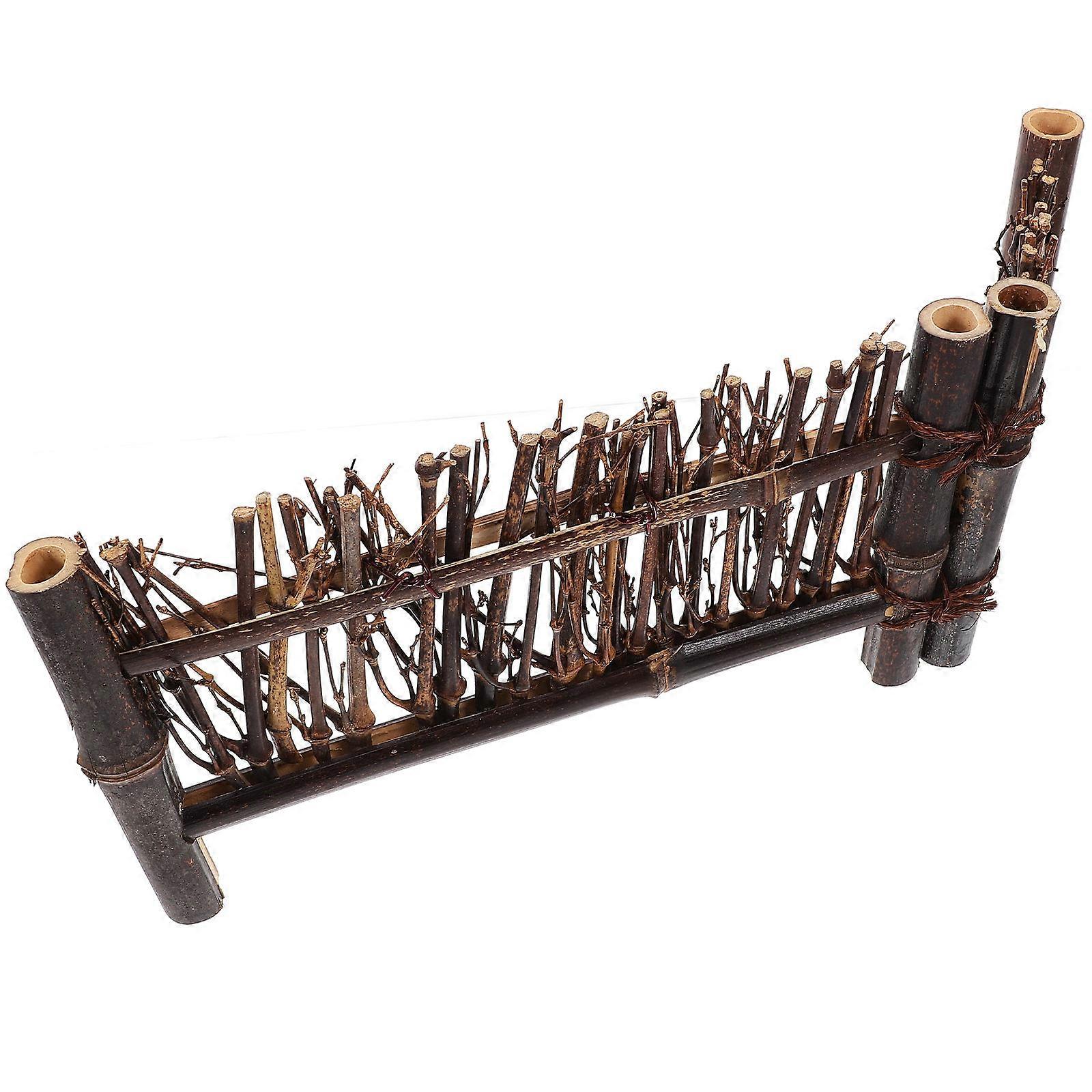 Bamboo Sushi Serving Set Rustic Decor for Food Photography and Sashimi Display 16.5 inches Brown