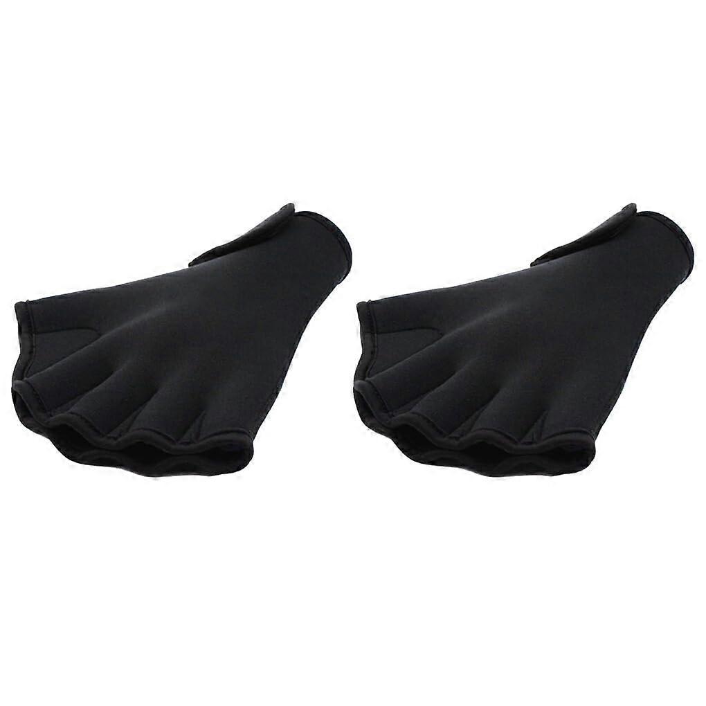Lot de 2 gants d’eau en nylon, imperméables et résistants à la déchirure pour la performance lors des sports nautiques, gants de natation Noir L.